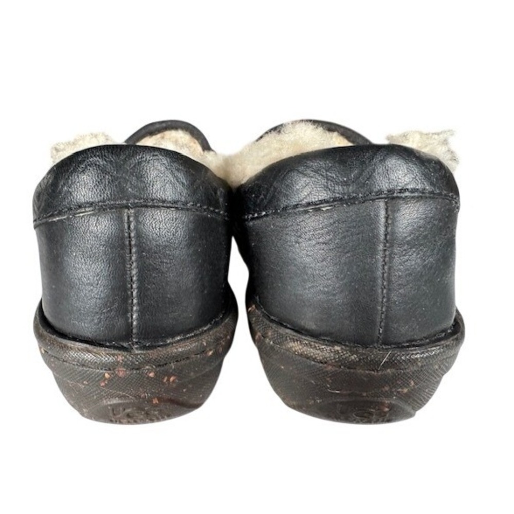 Ugg Black Leather Shearling Lined Clogs Mule Shoe… - image 5